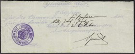 Banknoten, Deutsches Notgeld und KGL, Krüt (Elsass)
Gemeinde: hektographierter Gutschein in 6 Zeilen mit Empfänger und Datum 1914. Fünfzehn Mark 2. Ok...