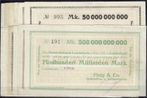 Banknoten, Deutsches Notgeld und KGL, Lauterbach (Württ.)
12 Inflationsscheine der Gewerbebank, versch. Ausgabestellen bis 500 Mrd, Mark 1923. Dabei K...