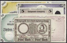 Banknoten, Deutsches Notgeld und KGL, Ludwigsburg (Württ.)
7 versch. Scheine der Stadt. Meist Inflation bis 50 Mrd. Mark, aber auch ein sehr seltener ...