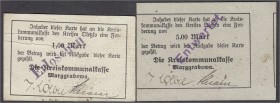 Banknoten, Deutsches Notgeld und KGL, Marggrabowa (Ostpr.)
Kreiskommunalkasse: 1 und 5 Mark o.D. (1914). Beide Scheine sind bei Dießner abgebildet. be...