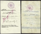 Banknoten, Deutsches Notgeld und KGL, Mengede (Westf.)
Amtmann: 2 X 2 Mark o.D. (August 1914). Beide ohne ausgefüllter Datumszeile, 1 X Schrift schwar...