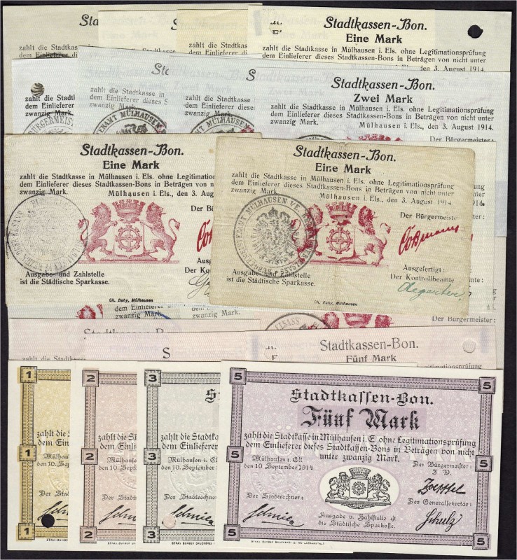 Banknoten, Deutsches Notgeld und KGL, Mülhausen (Elsass)
Stadtkasse: 26 versch. ...