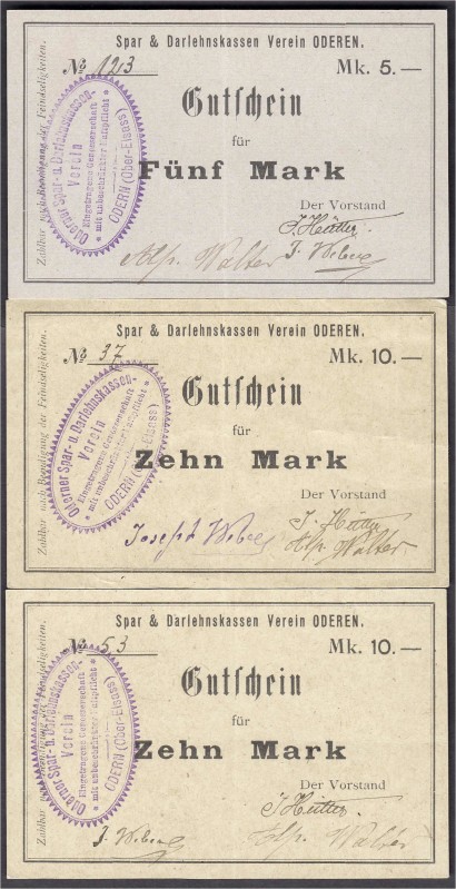 Banknoten, Deutsches Notgeld und KGL, Odern (Elsass)
Spar- und Darlehnskassen Ve...