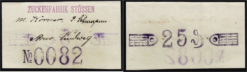 Banknoten, Deutsches Notgeld und KGL, Stössen b. Zeitz (Sachsen)
Zuckerfabrik: 2...