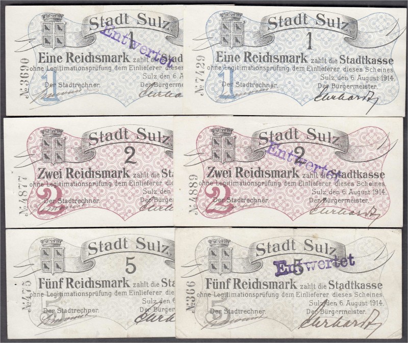 Banknoten, Deutsches Notgeld und KGL, Sulz (Elsass)
Stadt: 6 verschiedene Schein...