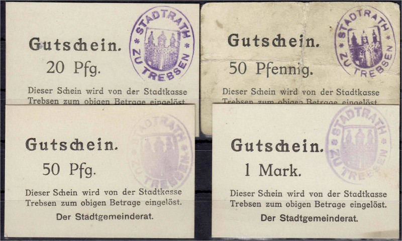 Banknoten, Deutsches Notgeld und KGL, Trebsen (Sachsen)
Stadtgemeinderat: 4 vers...