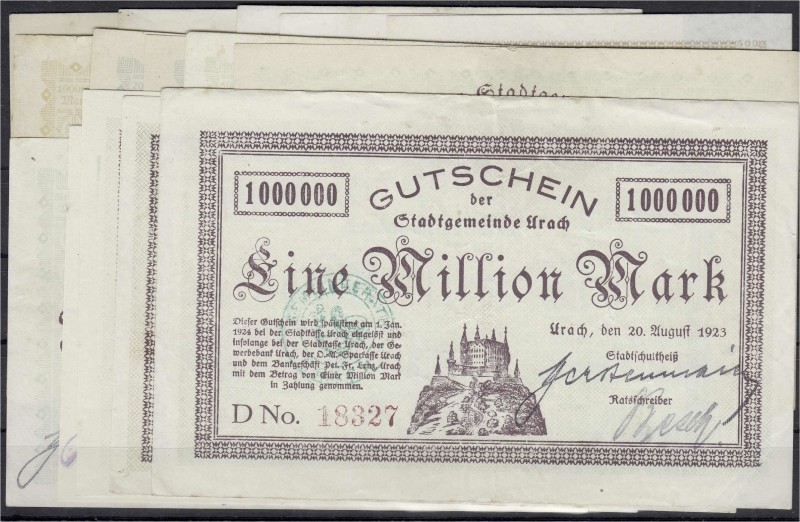 Banknoten, Deutsches Notgeld und KGL, Urach
15 Inflationsscheine der Amtskörpers...
