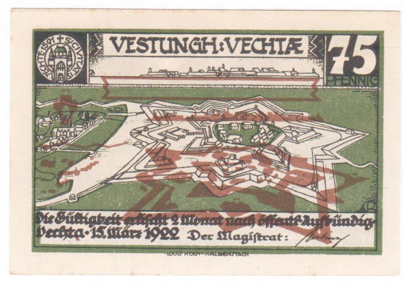 Banknoten, Deutsches Notgeld und KGL, Vechta (Niedersachsen)
3 Scheine zu 25, 50...