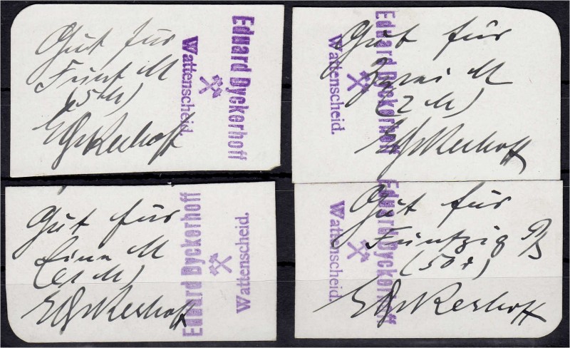 Banknoten, Deutsches Notgeld und KGL, Wattenscheid (Westf.)
Eduard Dyckerhoff: 4...