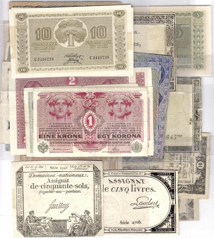 Banknoten, Lots, Lots ausländischer Banknoten
24 z.T. sehr alte und interessante...