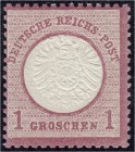 Briefmarken, Deutschland, Deutsches Reich
1 Groschen 1872, großer Brustschild, postfrisch mit Originalgummi, Luxuserhaltung. **