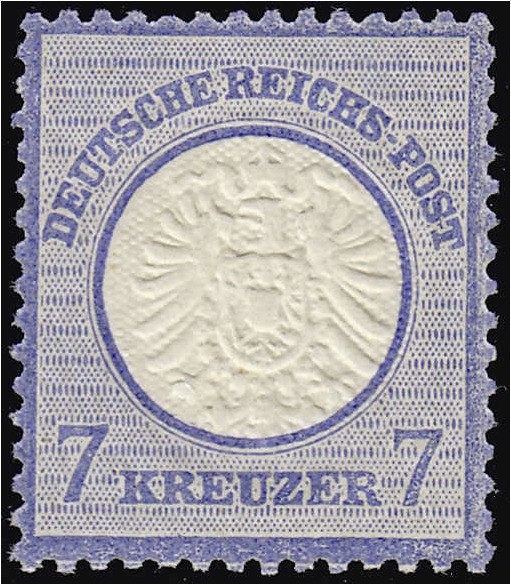 Briefmarken, Deutschland, Deutsches Reich
7 Kreuzer 1872, großer Brustschild, po...