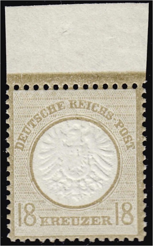 Briefmarken, Deutschland, Deutsches Reich
18 Kreuzer 1872, großer Brustschild, p...