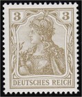 Briefmarken, Deutschland, Deutsches Reich
3 Pfennig 1902, seltene Farbe "b", postfrische Luxuserhaltung. Fotoattest Jäschke-Lantelme BPP >einwandfrei<...