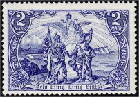 Briefmarken, Deutschland, Deutsches Reich
2 Mark 1902, gotische Inschrift, postfrisch, Luxuserhaltung. Fotobefund Jäschke-Lantelme BPP >einwandfrei<. ...