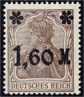 Briefmarken, Deutschland, Deutsches Reich
1,60 Mark auf 5 Pfennig 1921, Farbe ´b`, postfrisch, Kurzbefund Bechthold BPP >einwandfrei<. Mi. 230,-€. **...