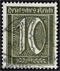 Briefmarken, Deutschland, Deutsches Reich
10 Pfennig 1921, Wasserzeichen 1, Farbe ,,schwarzoliv", sauber gestempelt. Kurzbefund Meyer BPP >einwandfrei...