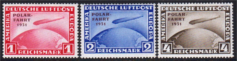 Briefmarken, Deutschland, Deutsches Reich
Zeppelin Polarfahrt 1931, kompletter S...