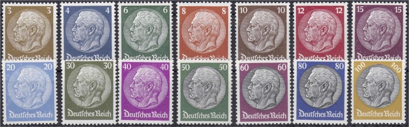 Briefmarken, Deutschland, Deutsches Reich
Hindenburg 1933, kompletter Satz in po...