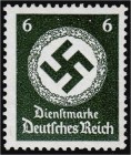 Briefmarken, Deutschland, Deutsches Reich
6 Pfennig Dienstmarke 1934, waagerechte Gummiriffelung, postfrische Luxuserhaltung. Fotobefundkopie Schlegel...