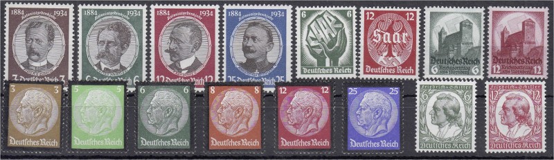 Briefmarken, Deutschland, Deutsches Reich
Jahrgang 1934, postfrisch, bis auf Lil...