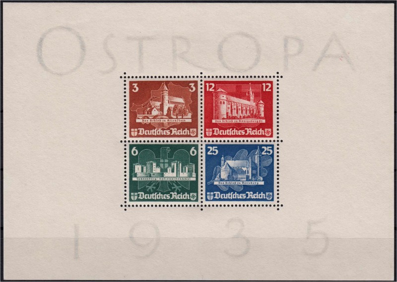 Briefmarken, Deutschland, Deutsches Reich
Ostropa-Block 1935, ungebrauchte Kabin...