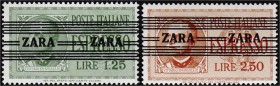 Briefmarken, Deutschland, Deutsche Kolonien und Nebengebiete, Deutsche Besetzungsausgaben 1939-1945
Zara 1.25 u. 2.50 L 1943, zwei postfrische Werte i...