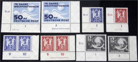 Briefmarken, Deutschland, Deutsche Demokratische Republik
Jahrgang 1949, postfrisch, komplett mit Druckvermerk und Druckereizeichen, nur Nr. 244 DV kl...