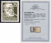 Briefmarken, Deutschland, Deutsche Demokratische Republik
25 Pf. Persönlichkeiten 1953, postfrische Erhaltung, seltenes Wasserzeichen v a XI. Fotoatte...