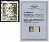Briefmarken, Deutschland, Deutsche Demokratische Republik
25 Pf. Persönlichkeiten 1953, postfrische Erhaltung, seltenes Wasserzeichen v a XII. Fotoatt...