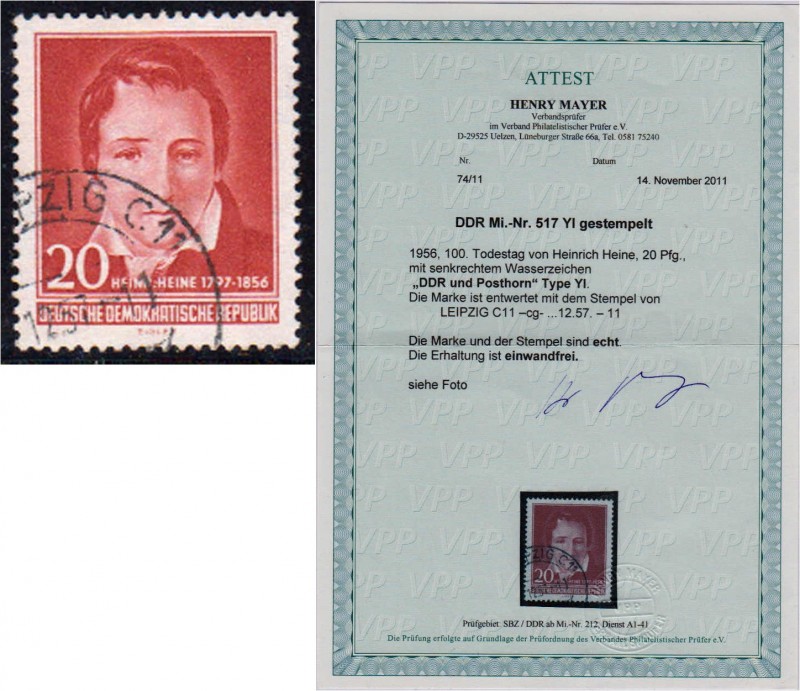 Briefmarken, Deutschland, Deutsche Demokratische Republik
Todestag von Heinrich ...