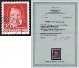 Briefmarken, Deutschland, Deutsche Demokratische Republik
Todestag von Heinrich Heine 1956, gestempelt, Wasserzeichen Y I. Fotoattest Mayer VP >einwan...