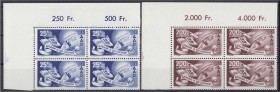 Briefmarken, Deutschland, Saarland
Europarat 1950, postfrischer Satz im Viererblock aus der linken oberen Bogenecke, Ränder ohne Falz. Mi. 930,-€++. *...