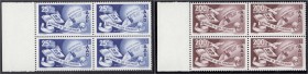 Briefmarken, Deutschland, Saarland
Europarat 1950, Viererblockserie vom linken Bogenrand, ungefaltet, tadellos postfrisch. Mi. 920,-€. **