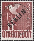 Briefmarken, Deutschland, Berlin
3 M Schwarzaufdruck 1948, zentrisch gestempelt, geprüft Schlegel BPP. Mi. 700,-€. gestempelt