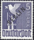 Briefmarken, Deutschland, Berlin
5 M Schwarzaufdruck 1948, postfrisch mit Plattenfehler "VII N oben verdünnt", neues (2020) Fotoattest Schlegel BPP >e...