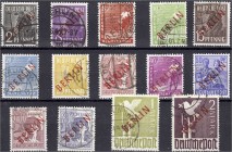Briefmarken, Deutschland, Berlin
Rotaufdruck 1949, sauber gestempelter Satz, insgesamt gute Erhaltung, jeder Wert geprüft Schlegel BPP. Mi. 900,-€. ge...