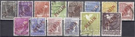 Briefmarken, Deutschland, Berlin
Rotaufdruck 1949, sauber gestempelt, 25 Pf., 1 M und 2 M geprüft Schlegel BPP. Mi. 900,-€. gestempelt