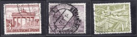 Briefmarken, Deutschland, Berlin
1DM, 2DM, 3DM Bauten 1949, alle Werte als Wasserzeichen X, gestempelt, jeder Wert tiefst geprüft Schlegel BPP. gestem...