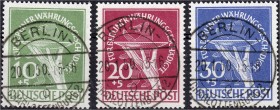 Briefmarken, Deutschland, Berlin
Währungsgeschädigte 1949, zentrisch gestempelter Satz in Kabinetterhaltung, jeder Wert tiefst geprüft Schlegel BPP. M...