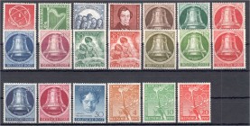 Briefmarken, Deutschland, Berlin
Jahrgang 1950, 1951, 1952, komplett (ohne Nr. 91-100), Nr. 71, 72, 73, 74, 85, 86 und 87 alle geprüft Schlegel BPP, p...