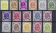 Briefmarken, Deutschland, Bundesrepublik Deutschland
Posthornsatz 1951, kompletter Satz in postfrischer Erhaltung. Fotoattest Schlegel BPP >Die Qualit...