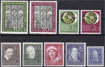Briefmarken, Deutschland, Bundesrepublik Deutschland
Jahrgang 1951, bis auf Posthornsatz komplett, postfrischer Erhaltung. Mi. 530,-€. **