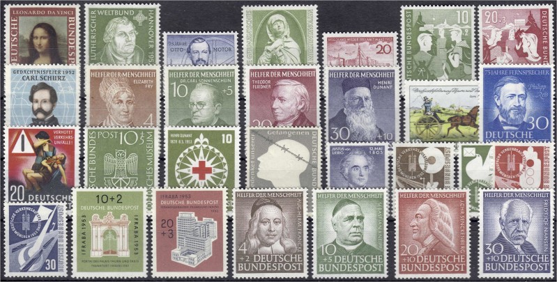 Briefmarken, Deutschland, Bundesrepublik Deutschland
Jahrgang 1952/1953, komplet...