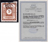 Briefmarken, Deutschland, Alliierte Besetzung (Sowjetische Zone Allgemein)
5 Pfg. orangebraun 1945, linienförmiger Durchstich 9 3/4 - 10 vom Postamt S...
