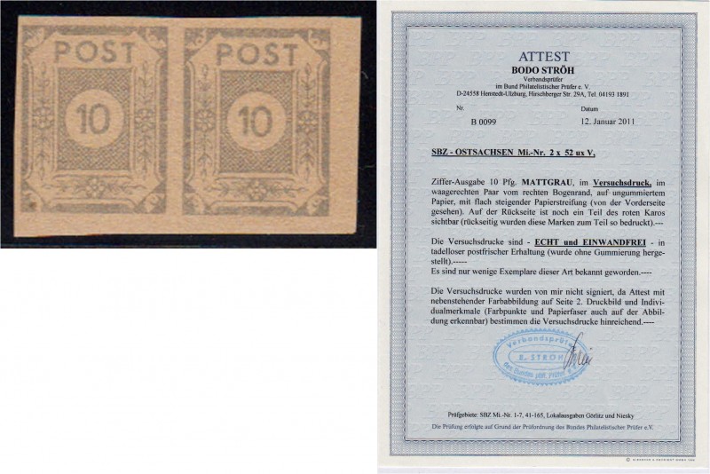 Briefmarken, Deutschland, Alliierte Besetzung (Sowjetische Zone Allgemein)
10 Pf...