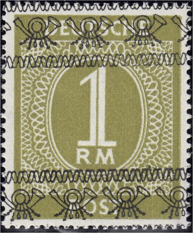 Briefmarken, Deutschland, Alliierte Besetzung (Amerikanische u. Brit. Zone)
1 RM...