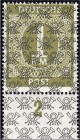 Briefmarken, Deutschland, Alliierte Besetzung (Amerikanische u. Brit. Zone)
1 RM Ziffern mit Netzaufdruck 1948, postfrisches Kabinettstück, geprüft Sc...