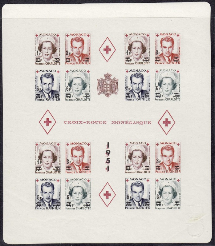 Briefmarken, Ausland, Monaco
Rotes Kreuz 1951, postfrische Erhaltung, leicht fle...