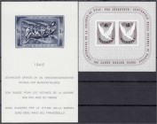 Briefmarken, Ausland, Schweiz
Kriegsgeschädigten und 100 Jahre Basler Taube 1945, 2 Blöcke in postfrischer Erhaltung. Mi. 380,-€. **